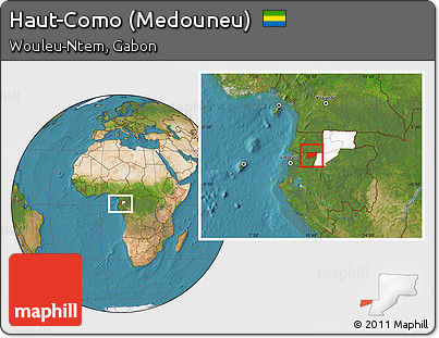 Satellite Location Map of Haut-Como (Medouneu), highlighted parent region