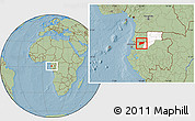 Savanna Style Location Map of Haut-Como (Medouneu), highlighted parent region, hill shading