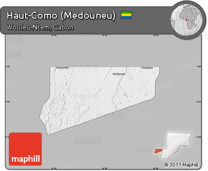 Gray Map of Haut-Como (Medouneu), single color outside