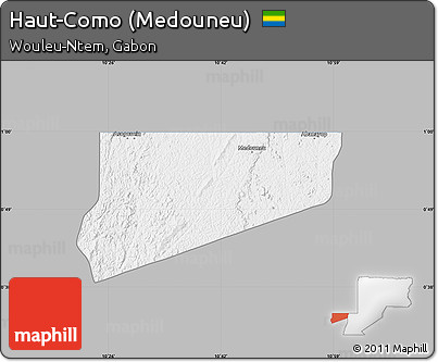 Gray Map of Haut-Como (Medouneu), single color outside