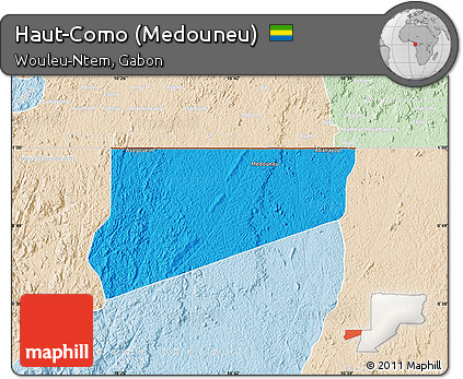 Political Map of Haut-Como (Medouneu), lighten