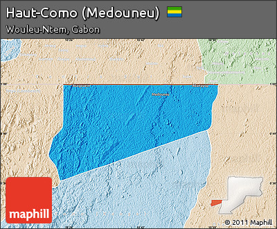 Political Map of Haut-Como (Medouneu), lighten