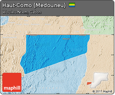 Political Map of Haut-Como (Medouneu), lighten