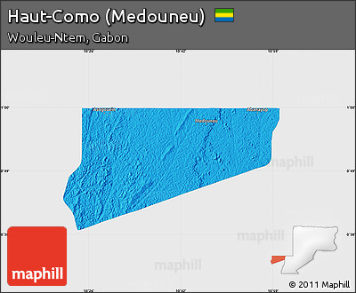 Political Map of Haut-Como (Medouneu), single color outside