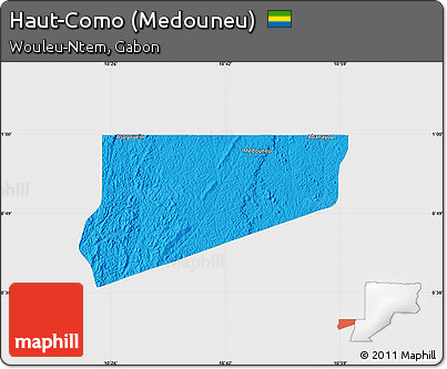 Political Map of Haut-Como (Medouneu), single color outside