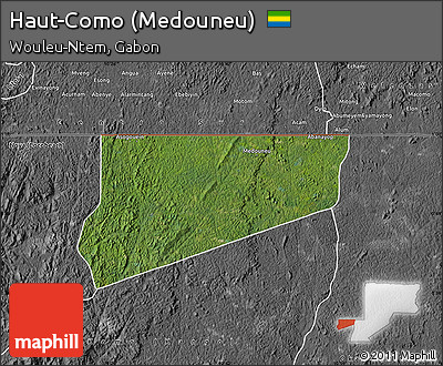 Satellite Map of Haut-Como (Medouneu), desaturated