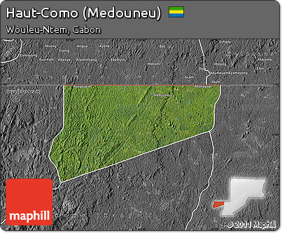 Satellite Map of Haut-Como (Medouneu), desaturated