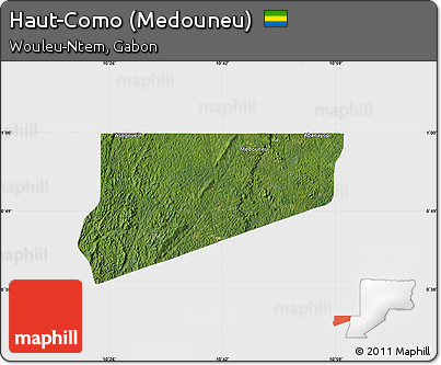 Satellite Map of Haut-Como (Medouneu), single color outside