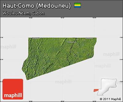 Satellite Map of Haut-Como (Medouneu), single color outside