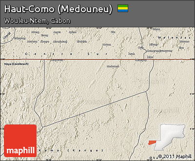 Shaded Relief Map of Haut-Como (Medouneu)
