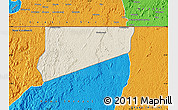 Shaded Relief Map of Haut-Como (Medouneu), political outside