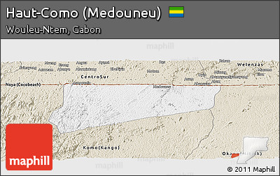 Classic Style Panoramic Map of Haut-Como (Medouneu)