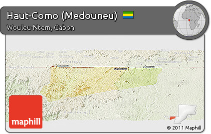 Physical Panoramic Map of Haut-Como (Medouneu), lighten