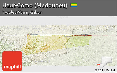 Physical Panoramic Map of Haut-Como (Medouneu), lighten