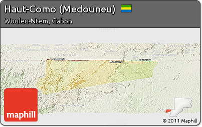 Physical Panoramic Map of Haut-Como (Medouneu), lighten