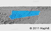 Political Panoramic Map of Haut-Como (Medouneu), desaturated