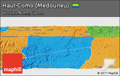 Political Panoramic Map of Haut-Como (Medouneu)