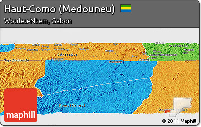 Political Panoramic Map of Haut-Como (Medouneu)