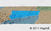 Political Panoramic Map of Haut-Como (Medouneu), semi-desaturated