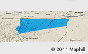 Political Panoramic Map of Haut-Como (Medouneu), shaded relief outside