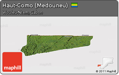 Satellite Panoramic Map of Haut-Como (Medouneu), cropped outside