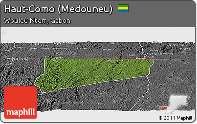 Satellite Panoramic Map of Haut-Como (Medouneu), desaturated