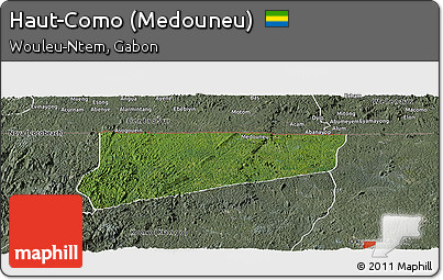 Satellite Panoramic Map of Haut-Como (Medouneu), semi-desaturated