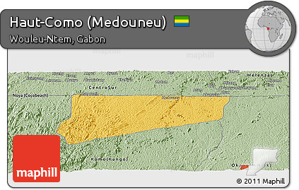 Savanna Style Panoramic Map of Haut-Como (Medouneu)
