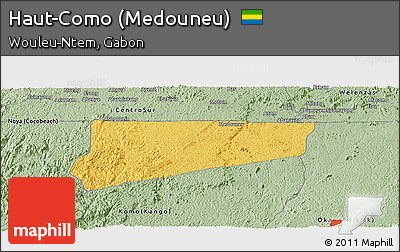 Savanna Style Panoramic Map of Haut-Como (Medouneu)