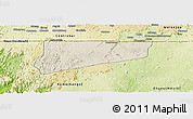 Shaded Relief Panoramic Map of Haut-Como (Medouneu), physical outside