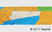 Shaded Relief Panoramic Map of Haut-Como (Medouneu), political outside