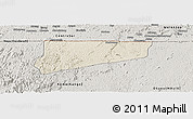 Shaded Relief Panoramic Map of Haut-Como (Medouneu), semi-desaturated