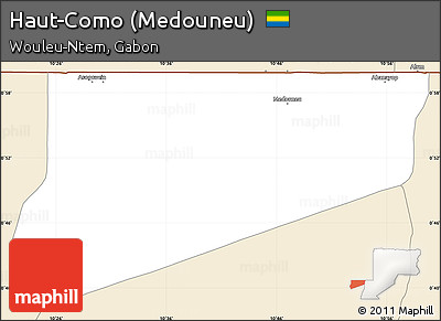 Classic Style Simple Map of Haut-Como (Medouneu)