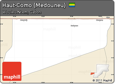 Classic Style Simple Map of Haut-Como (Medouneu)