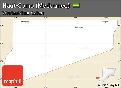Classic Style Simple Map of Haut-Como (Medouneu), single color outside