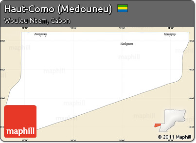 Classic Style Simple Map of Haut-Como (Medouneu), single color outside
