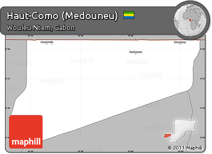 Gray Simple Map of Haut-Como (Medouneu)