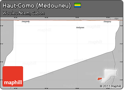Gray Simple Map of Haut-Como (Medouneu)