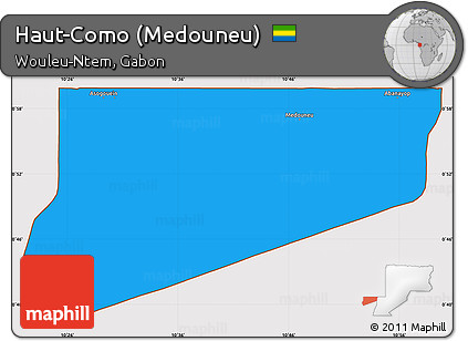 Political Simple Map of Haut-Como (Medouneu), cropped outside