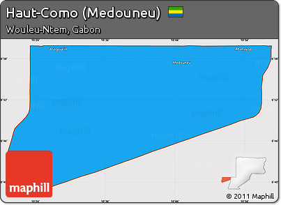 Political Simple Map of Haut-Como (Medouneu), cropped outside