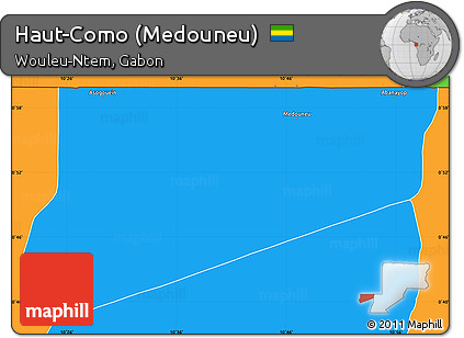 Political Simple Map of Haut-Como (Medouneu)