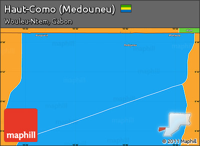 Political Simple Map of Haut-Como (Medouneu)