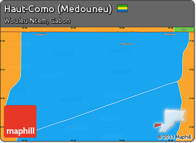 Political Simple Map of Haut-Como (Medouneu)