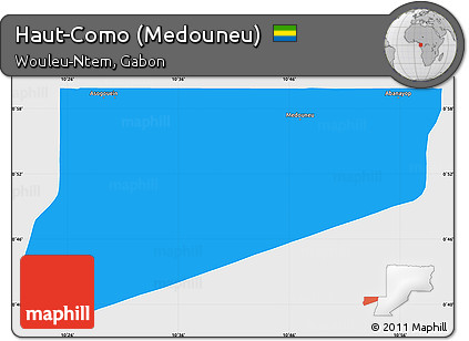 Political Simple Map of Haut-Como (Medouneu), single color outside