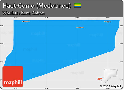 Political Simple Map of Haut-Como (Medouneu), single color outside