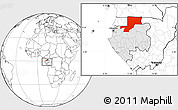 Blank Location Map of Wouleu-Ntem, highlighted country, within the entire country