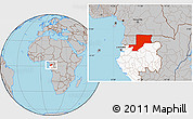 Gray Location Map of Wouleu-Ntem, highlighted country