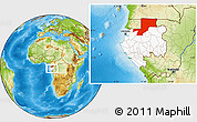 Physical Location Map of Wouleu-Ntem, highlighted country, within the entire country