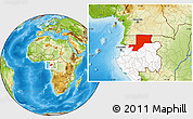 Physical Location Map of Wouleu-Ntem, highlighted country