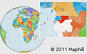 Political Location Map of Wouleu-Ntem, highlighted country